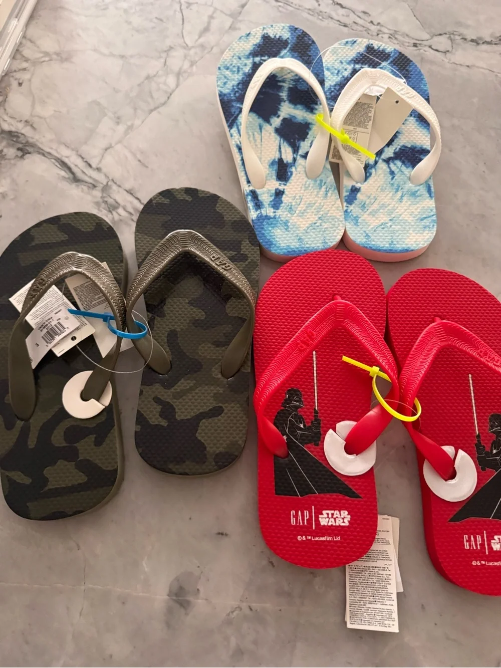 GAP Kids Flip Flops 3 Pack - NWT Size 1/2